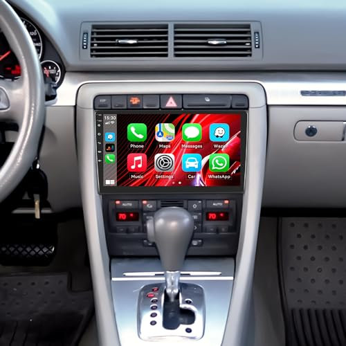 [2+64G] Auometo Android 13 Autoradio für Audi A4 S4 RS4 8E B6 B7(2000-2009) mit Wireless CarPlay Android Auto Mirrorlink, 9 Zoll Bildschirm mit Navi Bluetooth RDS WiFi