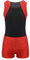 MSemis Jungen Tanztrikot ärmellose Turnanzug Gymnastik Leotard mit Shorts Kinder Gymnastikanzug Wettbewerb Sportanzug Rot 122-128/7-8 Jahre