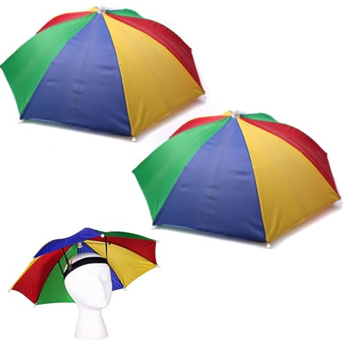 Cherioll Cerioll Faltbarer Regenschirmhut, Kopf Sonnenschirm Hut, Angelschirm Kopfschirm, Regenfester Regenschirmhut, Regenschirm Sonnenschirm-Hut, für Golf, Angeln, Gartenarbeit