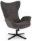 Raburg Drehbarer Relaxsessel mit Wippfunktion, Mikrofaserbezug, ergonomisch gepolstert, 360° drehbar, Metallgestell Mattschwarz, für Wohnzimmer – Maxim | Anthrazit