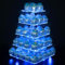 Ulifeme 5 Tier Cupcake Stand Acrylic Square Tower Display + Blue LED String Light, Cake Holder Dessert Tree Tower for Birthday, Wedding, Graduation, Anniversary & Party, 5 Layers for 15/20/25/30/35cm