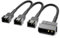 deleyCON 20cm Câble de Ventilateur Molex 5V 4 Broches vers 3x3 Broches - Adaptateur de Ventilateur pour Ventilateurs de Processeur et de Boîtier - Rallonge D'alimentation Noir