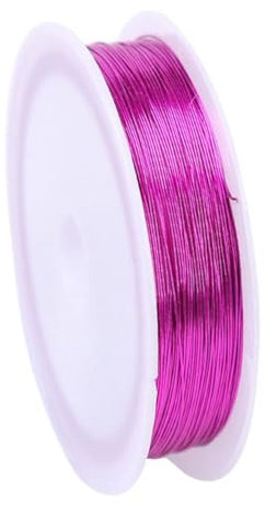 Rockreyoa 50M 1 Rollen Schmuckdraht Dekodraht Mehrfarbig Basteldraht Anlaufbeständiger Schmuckperlendraht Eisendraht Handwerk Draht für Schmuck, Geschenke, Wohnaccessoires Perlen Rosa