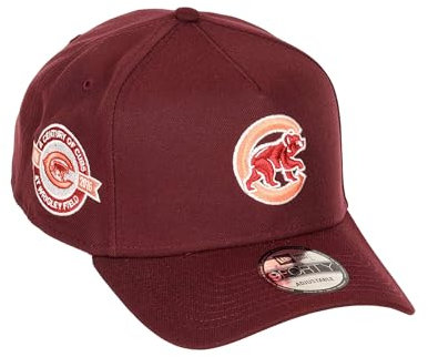 New era Chicago Cubs MLB 100 Years Wrigley Field Sidepatch Cooperstown Maroon 9Forty A-Frame Snapback Cap - One-Size