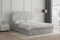 Boxspringbett aus Bouclé Bett 07 (Bonell, Topper, Doppelbett gepolstertes Kopfteil mit Bettkasten Boxspringbett, aus Boucle, Polsterbett Kontinentalbett) (Hellgrau (Anthology 15), 140x200 cm)