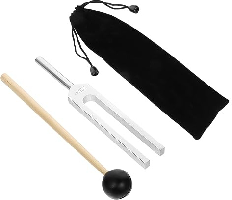 SHOWERORO Aluminiumbeschichtete 528hz Chakra Stimmgabel mit Holzhammer Satz zur Klangtherapie und Gitarrenstimmung Langlebiges Klanginstrument für Yoga und Heilung
