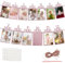 GEBETTER Bannière Anniversaire 1 an Banderole Photo Bébé 0-12 Mois Guirlande Décoration Première Anniversaire pour Garçon Fille (Rose)