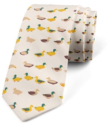 Loussiesd Mallard Herren Krawatte Jagd und Angeln Herren Krawatte für Männer Geschenk Cartoon Wilde Ente Herren Schmale Krawatte