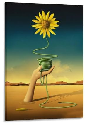 Surrealismus Blumen-Poster, Kunstdruck, Wandfoto, Malerei, Poster, Hängebild, Familiendekoration, 50 x 75 cm