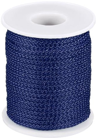 PATIKIL 3mm x 49feet Nylon String for Bracelets Braided Nylon Cord Nylon Thread for Wind Chime Beading Necklaces Blinds DIY Craft Jewelry Making, Dark Blue