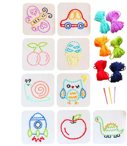 Whnbuij Sensory Thread Board - Kindersicheres Häkelset & Strickset | Pädagogisches innovatives Nähprojekt-Kits für Kinder, Mädchen, Geburtstag, Weihnachten