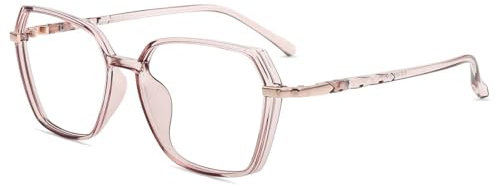 Firmoo Blue Light Blocking Glasses for Women/Men, Geometric Computer Gaming/TV/Phones Glasses Pink