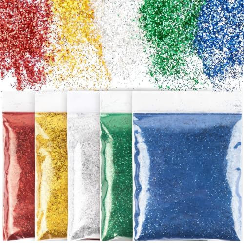 IKOPFLN 100 g de purpurina, purpurina para pintura de pared, polvo de purpurina, polvo de purpurina metálica, 5 x 20 g de purpurina para manualidades, polvo de purpurina de 0,3 mm