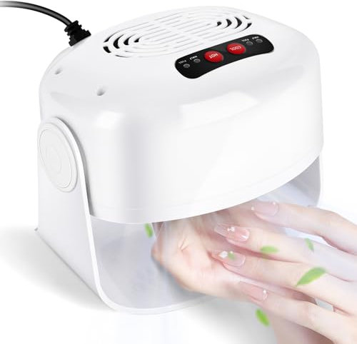 Roadtime Air Nail Polish Dryer,600W Air Nail Fan Blow Dryer for Both Hands and Feet,4 Gear Hot and Cool Wind Blower Dryer for Nail Polish, 90 ° Rotation Fast Nail Curing for Home and Salon