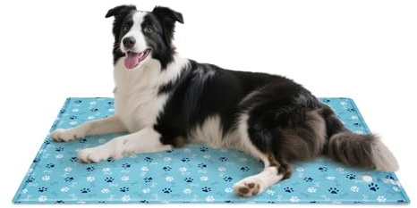 Ownpets 110x70cm Pet Cool Mat, Water-Filled Leakproof Extra Large Cooling Pad, Durable Scratch Resistant Oxford Fabric Dog Cool Bed Mat in Hot Summer