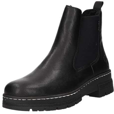Rieker 73892-00 Schlupfstiefel Kunstleder Damen in schwarz