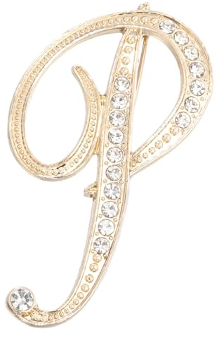 PATIKIL Brief Brosche Pins, Buchstaben Strass Perle Broschen Set Metall Kristall Alphabet A-Z Reversnadel für Damen Schmuck Geschenk Anzug Kleidung Hut Kleid Mantel Handwerk