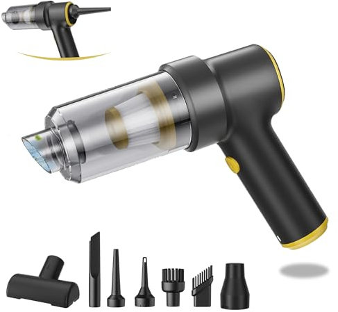 COCCKO Handstaubsauger Akku, Kabellos, Starker Saugkraft für Auto und Haushalt, 18000PA, HEPA-Filter, Mini Staubsauger für Tierhaare, 20min Arbeitszeit, 4000mAh Akku, 4h Ladezeit, Tragbar