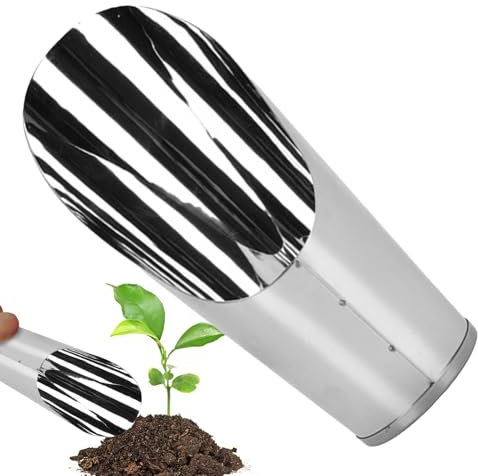 Pala de tierra - pala de cubo para plantas, pala de bonsái de acero inoxidable para compostaje repetido de plántulas | Fibra de vidrio con núcleo de madera, Plántulas - Trasplante - Deshierbe - Flores