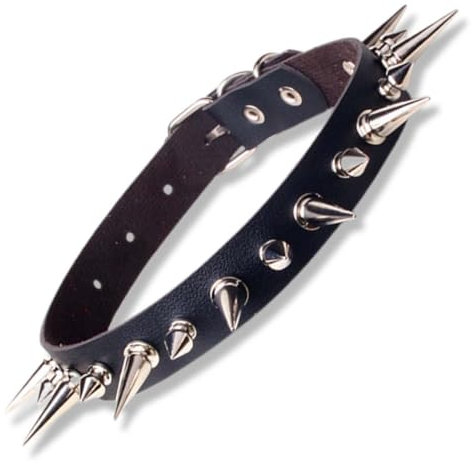 OUDQFCJ Gothic Choker Spikes Nieten Choker PU Lederhalsband Damen Punk Choker Schwarz Halsreif Simple