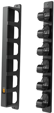 MiOYOOW Angelrutenständer, Vertikaler Angelrutenhalter mit Klemmen, Wandmontage, Rutenhalter Wandhalterung für 6 Ruten für Combos, Bootsgarage