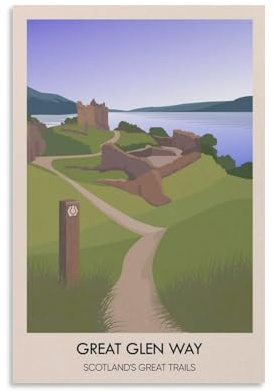 WLQZFRWV Great Glen Way Leinwandposter Great Glen Way, Motiv: Schottlands große Wanderwege, Wandkunst, Wandkunst, Bild, Gemälde für Wohnzimmer, Schlafzimmer, Dekoration, 50 x 75 cm
