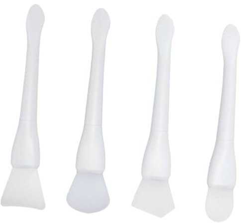 LRXIYODE 4pcs Silicone Head Mask Brush Facial Applicators Beauty Tool Portable Mask Brush for Face Application