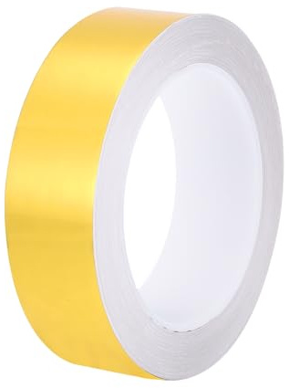 sourcing map 1 Inch x 82 ft Floor Tile Stickers, Metallic Foil Tape, Self Adhesive Waterproof Gap Tape for Wall, Wardrobe, Bathroom, Floor, Tile, Car, Art, Gold