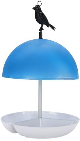 SUNGOOYUE Vogelfutterspender aus ABS in Pilzform mit Kuppelförmiger Oberseite, Exquisite Verarbeitung, Breite Anwendung, 16,5 cm Tablettgröße für Außenbereiche