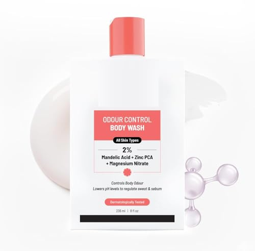 Odour Control Bodywash | India’s 1st | With 2% Magnesium Nitrate, Mandelic Acid & Zinc PCA | Long Lasting Freshness | Lowers PH Level | Fights All Body Odour | For Men & Women | 236ml