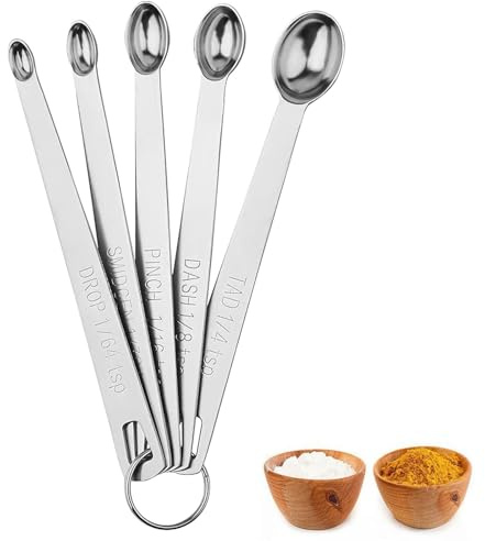 Measuring Spoon Sets, Mini Stainless Steel Measuring Spoons with Scale, Metal Spoon Set Spoons Set for Baking Measures, Dry Rations and Liquid, Measuring Spoon Sets for Baking, Cooking, Kitchen
