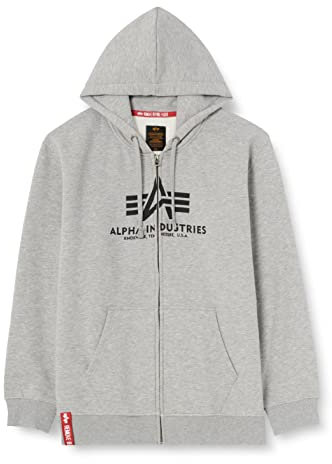 Alpha Industries Basic Zip Hoody Kapuzensweat für Herren Grey Heather