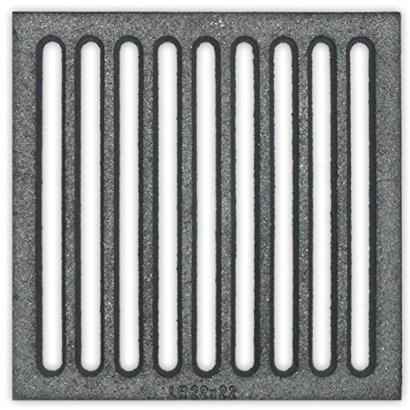 Griglia per stufa, 22 x 22 cm, griglia in ghisa, griglia per camino, qualità premium