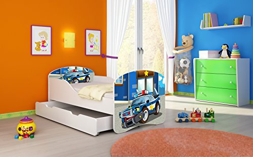 ACMA I Lit Enfant Bébé TIROIR Matelas sommier Gratuite Meubles pour Enfants (38 Police, 180 x 80 cm + tiroir)
