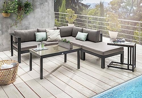 Destiny Loungeset ARENAL, Tisch 100x60x49/56cm, Beistelltisch 60x35x58cm