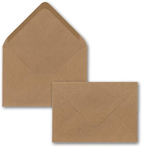 25 x Kraftpapier Umschläge DIN C5 Braun - 22,5 x 15,7 cm ohne Fenster 120 g/m² - Vintage Briefumschläge mit Nassklebung Spitzklappe