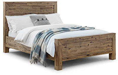 Julian Bowen Antique Oak Wood Hoxton Bed, Double