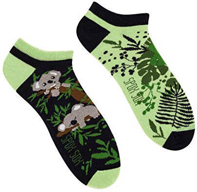 Spox Sox Casual Unisex für Damen und Herren – lustige, mehrfarbige, bunte, verrückte, unterschiedliche Sneaker Socken für Individualisten, Gr. 36-39, Koala