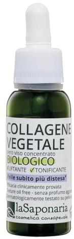 La Saponaria Pflanzliches Kollagen Serum, Anti-Aging, Kigelia, Quillaja, Peptide, Straffend, Festigend, Für alle Hauttypen, Natürlich, Vegan, Tierversuchsfrei, Recycelte Verpackung, Bio, 30ml