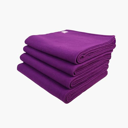 Yogikuti Iyengar Yoga-Decke aus Baumwolle, 4er-Set, Pune-Decke, lila, 152,4 x 203,3 cm