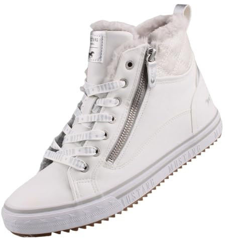 MUSTANG Sneaker Femme 1365-603, Pointure:37 EU, La Couleur:Blanc
