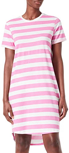 ONLY Onlmay Abito a Righe S/S Jrs Vestito, Super Rosa/Strisce: Nuvola Ballerina (Kia), S Donna