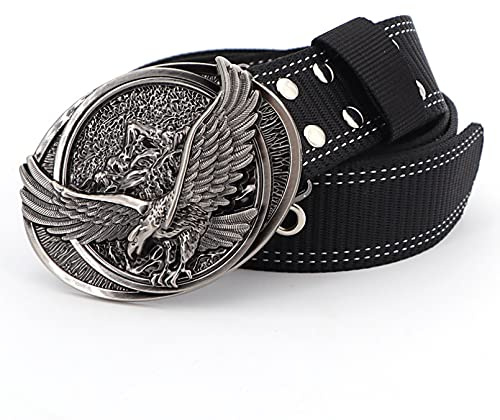 BAJIE Herren Gürtel Mode Herren Gürtel Eagle Buckle Nylon Gürtel Army Fan Canvas Wild Belt Outdoor Sports Hook