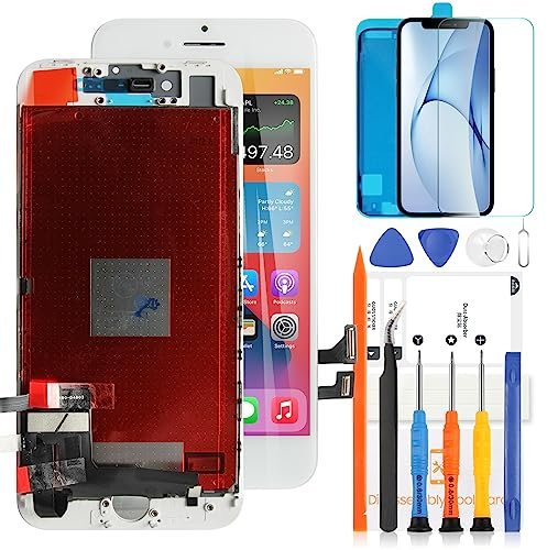 Ersatz-LCD-Bildschirm für iPhone SE 2020 für iPhone SE2 SE 2. Generation, Touch-Montageteile, A2296, A2275, A2298, Sensor-Glasscheibe, Digitizer, Reparatur-Set mit Schutzfolie und Werkzeugen (weiß)