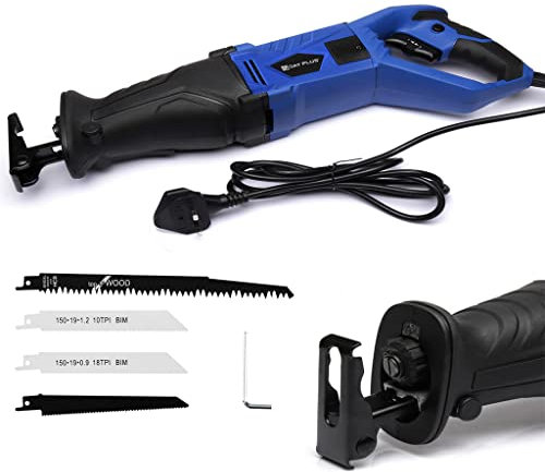 750W Reciprocating Saw, Electric Saw Variable Speed 0-2700RPM, Tool Free Blade Change, Electric Hand Saw with 4pcs Saw Blades for Wood Metal Cutting, Tree Pruning
