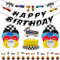 OOTSR 39-Teiliger Rennwagen Party Dekorationen, Geburtstagsparty Partyzubehör für Jungen Kinder (Happy Birthday Banner + Luftballons + Cupcake Topper)