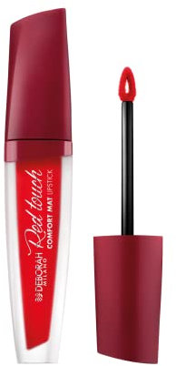 Deborah Milano - Red Touch Lipstick Rossetto Liquido Matte, N.6 Bright Red, Colore Intenso e No Transfer, Dona Labbra Morbide e Vellutate, 4.5 gr