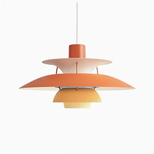 WQCSH Pendelleuchte Kreativer Moderner Minimalistischer Einfachheit Kronleuchter Dänemark Design Hängeleuchte Für Esszimmer Wohnzimmer Küche Restaurant lagern Kaffee Büro Schmücken 30CM -(Orange)