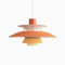 WQCSH Pendelleuchte Kreativer Moderner Minimalistischer Einfachheit Kronleuchter Dänemark Design Hängeleuchte Für Esszimmer Wohnzimmer Küche Restaurant lagern Kaffee Büro Schmücken 30CM -(Orange)