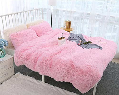 Yinghesheng Felldecke Kuscheldecke Decke Bett - Comfort Luxuriöse Kunstfell -Super Warme Decke - Überwurfdecke – Flauschige Kuscheldecke – weiche Decke für Couch und Bett,Rosa,200X230cm